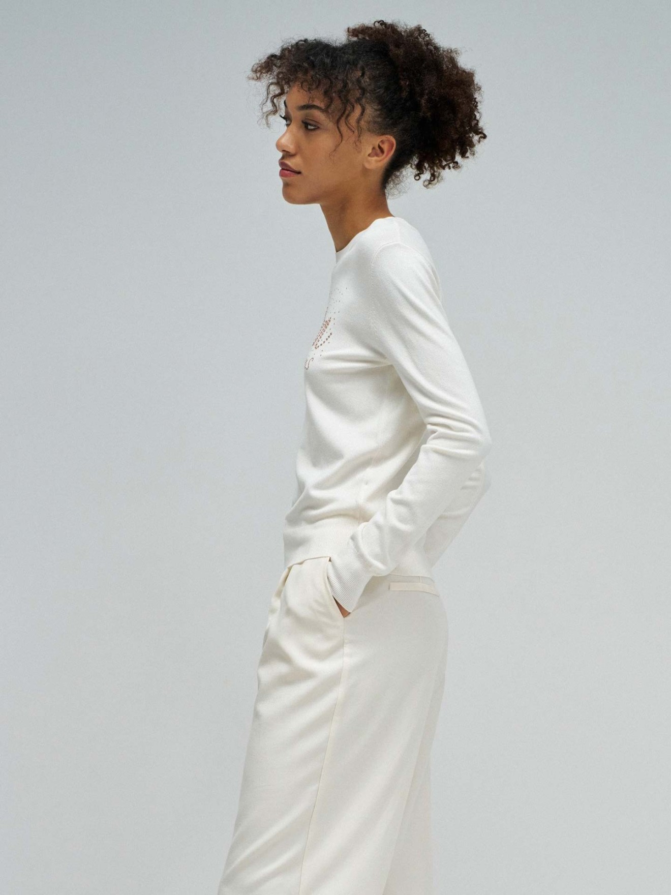 Camisola de Malha Slim Fit com Aplicações