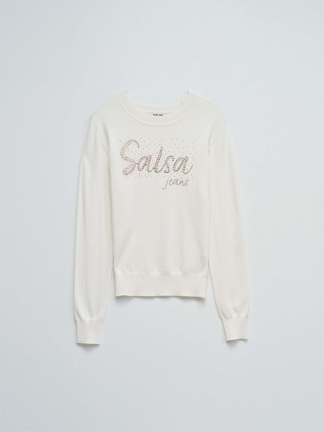 Camisola de Malha Slim Fit com Aplicações