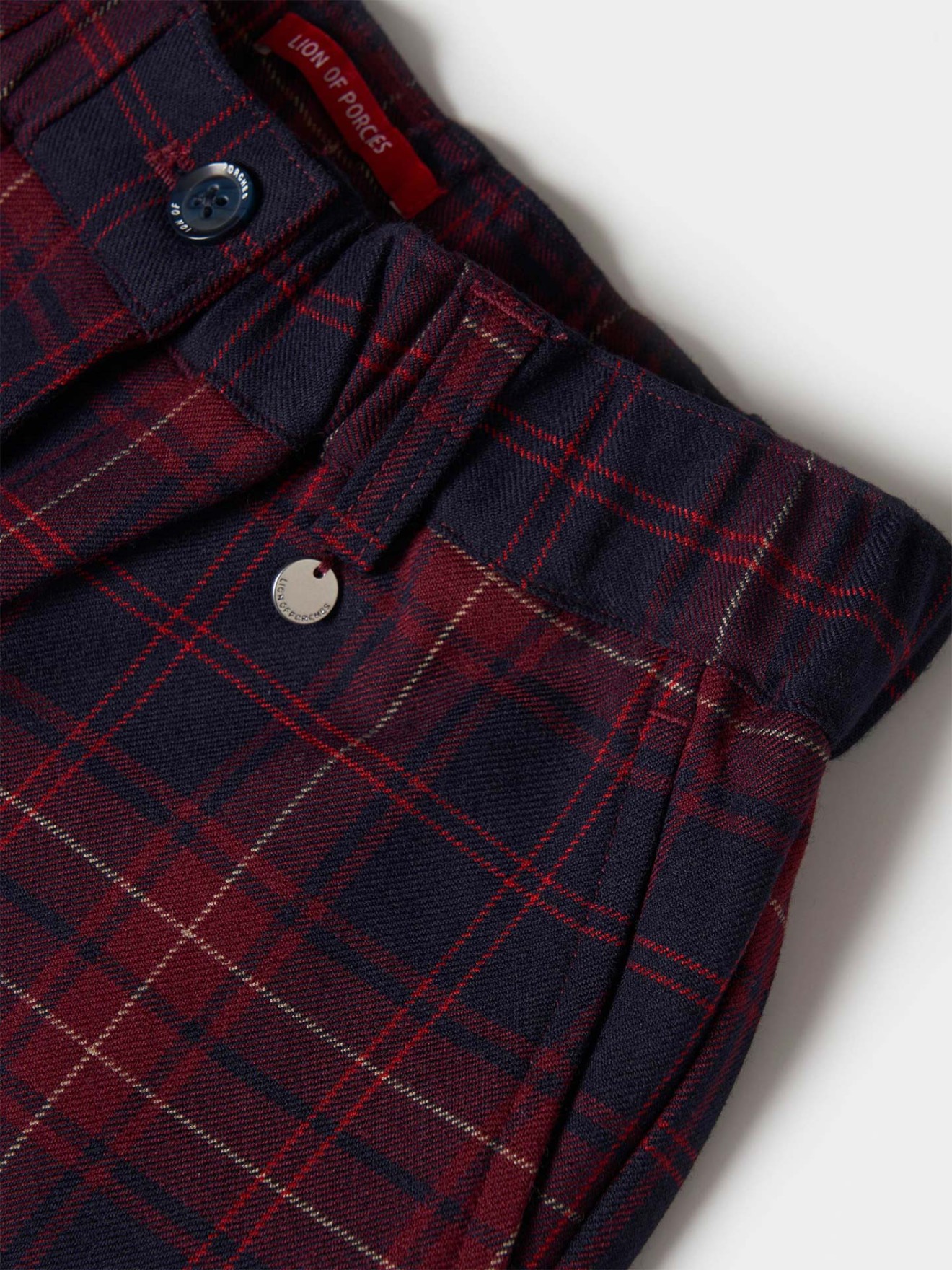 Calças de Perna Larga com Padrão Xadrez