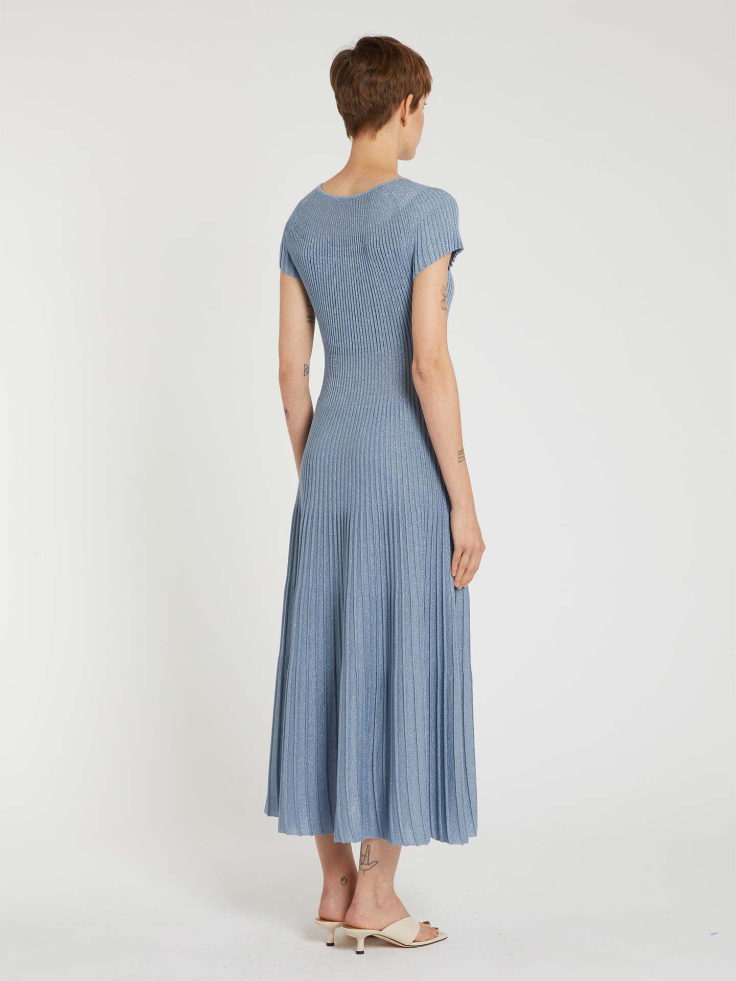 Vestido Evasé de Malha Canelada MLLDRAGHI