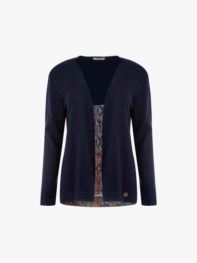 Casaco de malha combinado