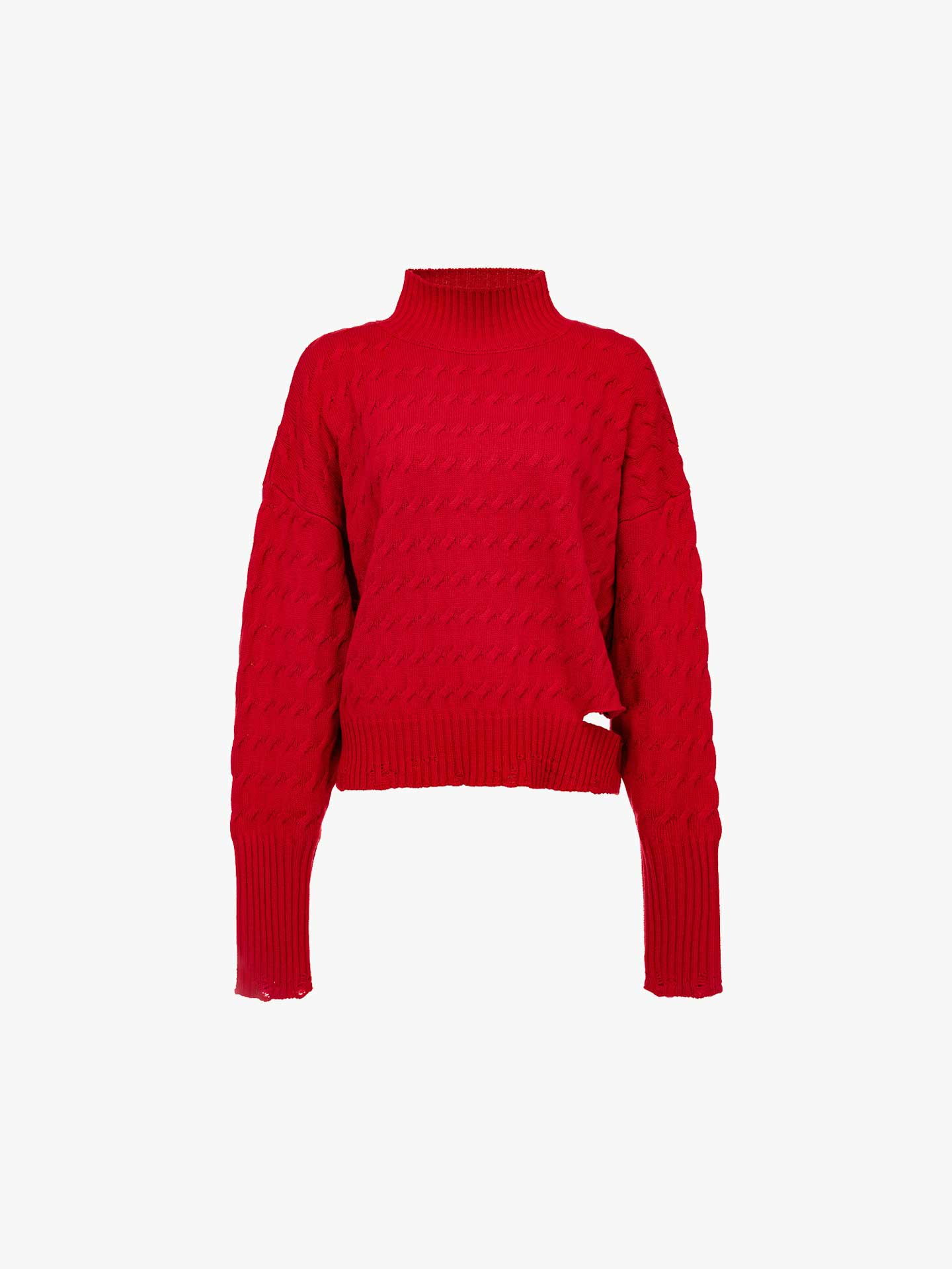 Camisola de Gola Alta em Malha