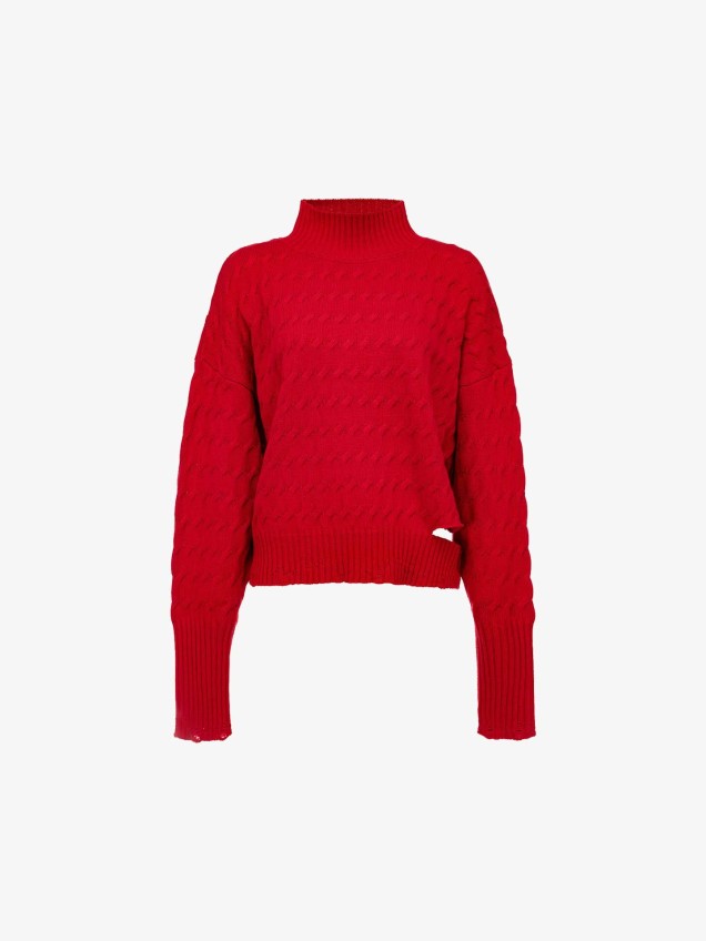 Camisola de Gola Alta em Malha