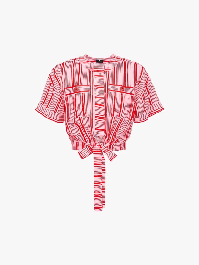 Blusa cropped com laçada