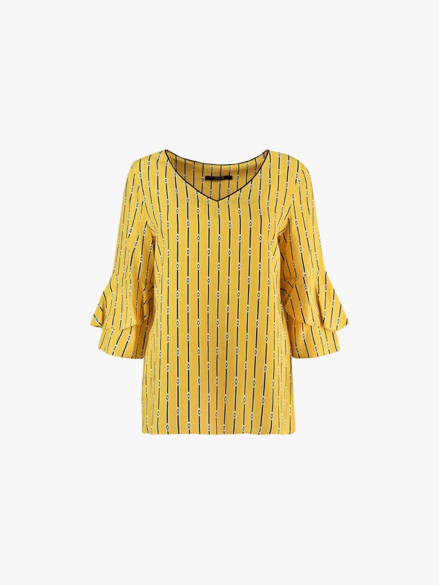 Blusa com folhos nas mangas