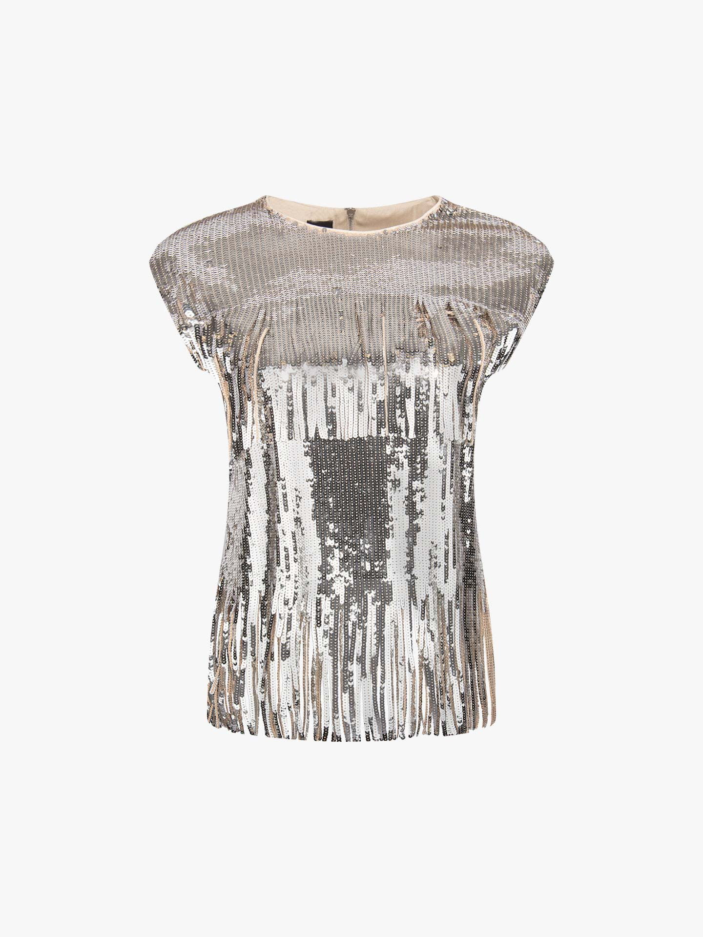 T-shirt em lantejoulas