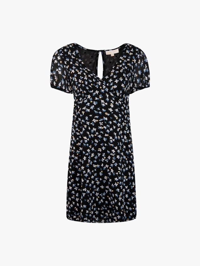 Vestido curto com estampado floral