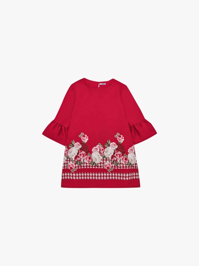 Vestido com folho na manga