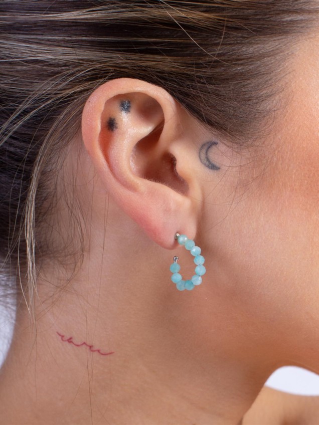 Argolas Mini Aqua Azul