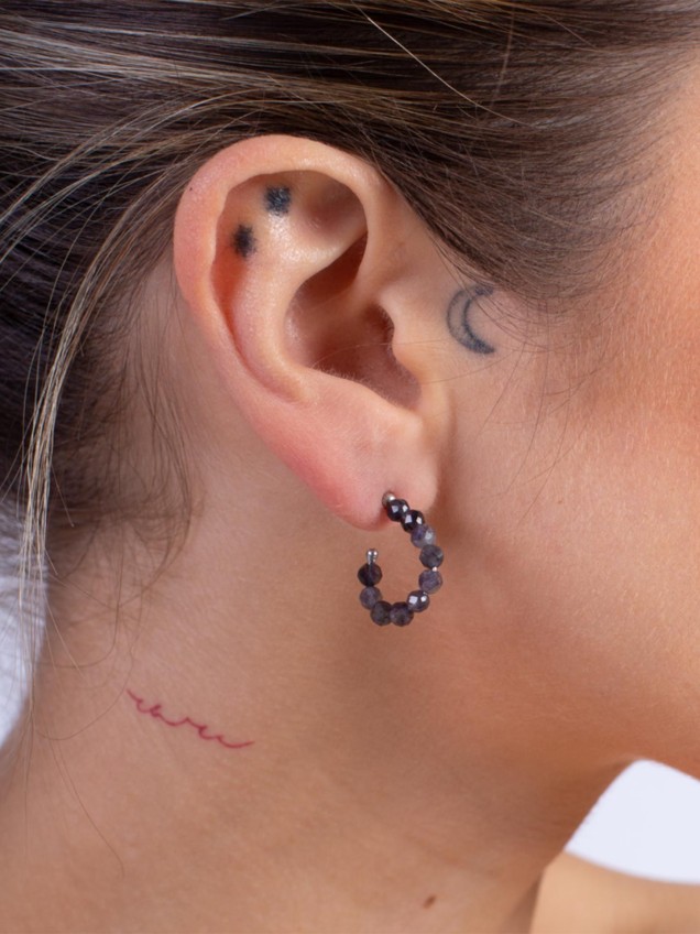 Argolas Mini Aqua Cinza