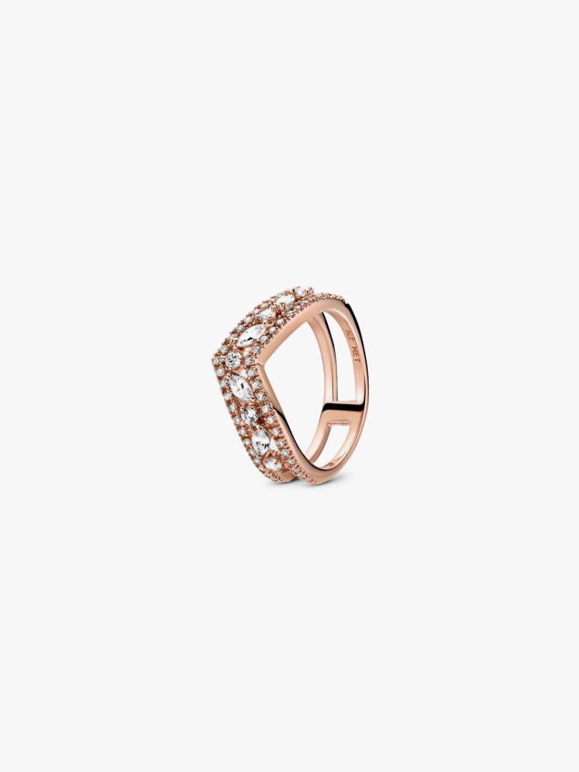 Anel Sparkling Marquise Double Wishbone