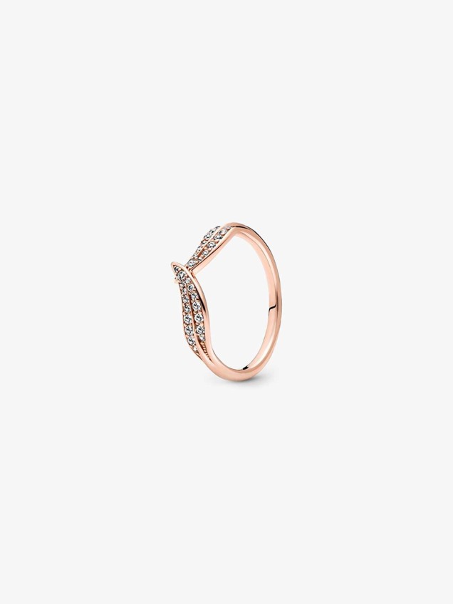 Anel Sparkling Leaves - Pandora Rose