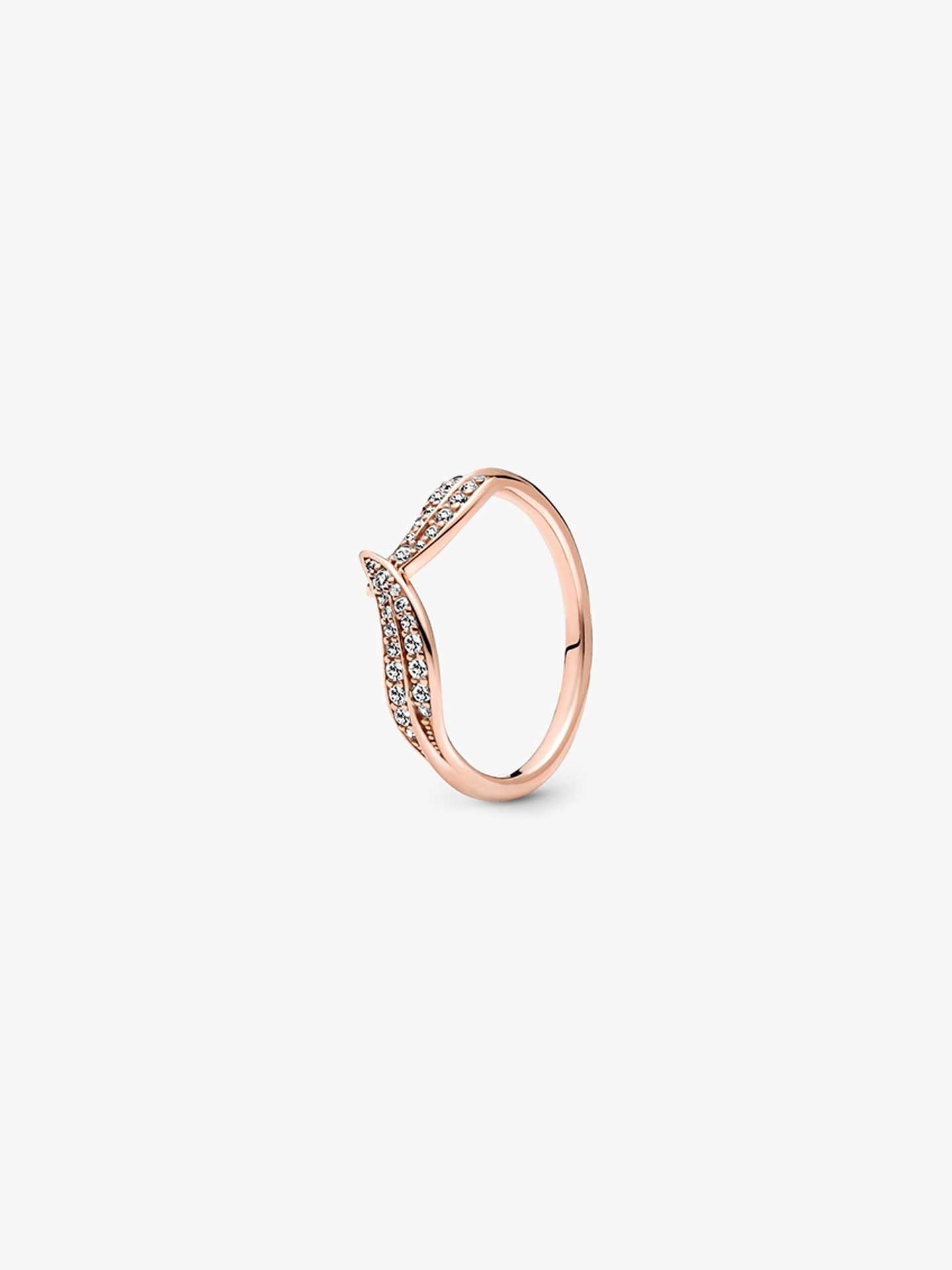 Anel Sparkling Leaves - Pandora Rose