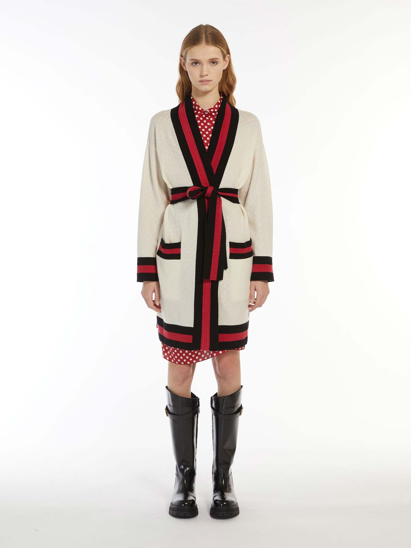 Cardigan Comprido em Lã e Caxemira