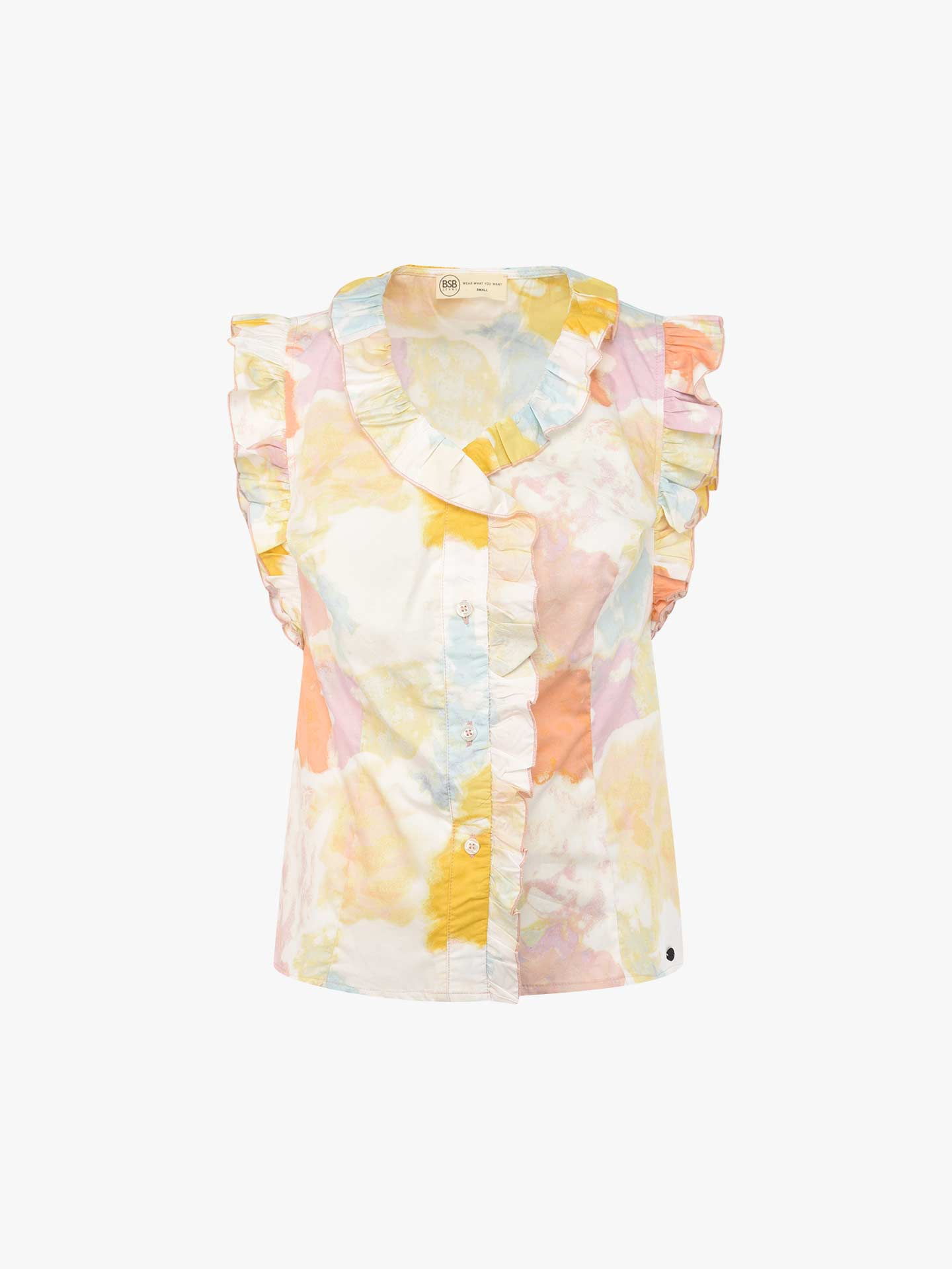 Camisa com Padrão e Folhos