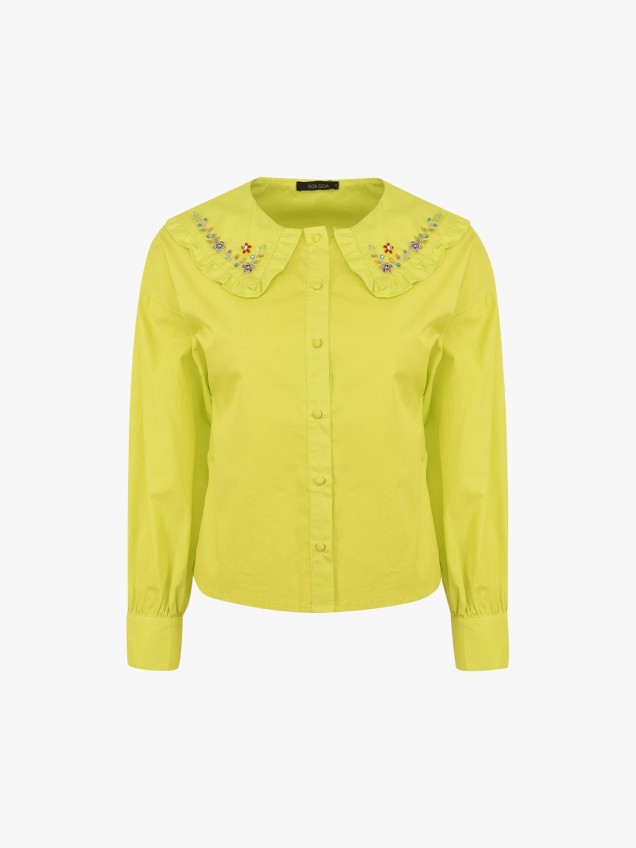 Camisa com Folhos e Flores