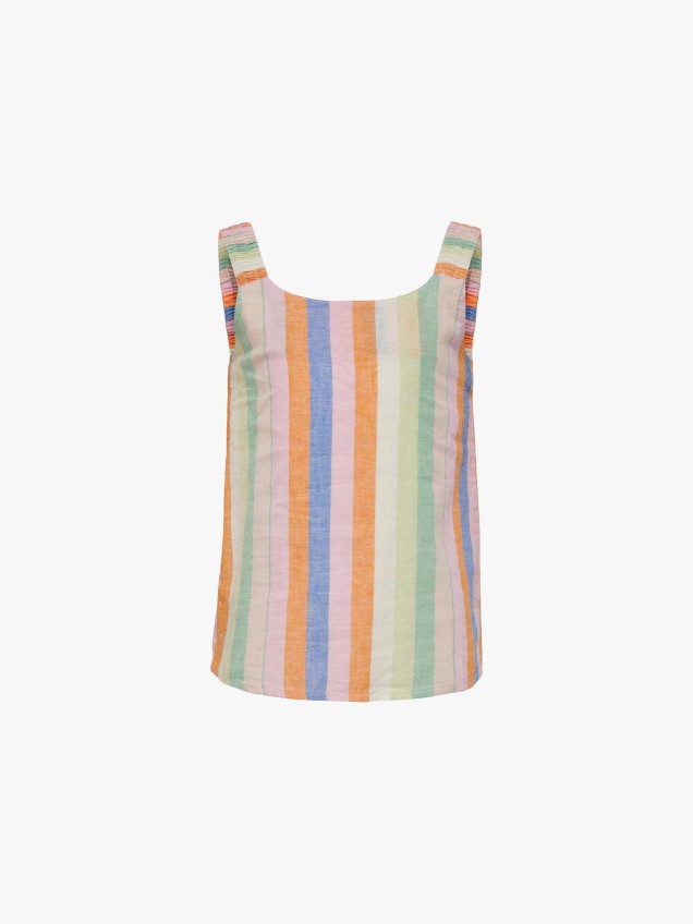 Top de Linho �s Riscas