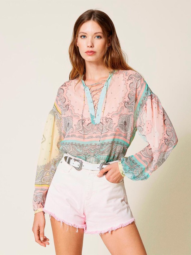 T�nica com Padr�o Color Block
