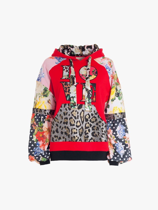 Sweatshirt com Capuz Color Block