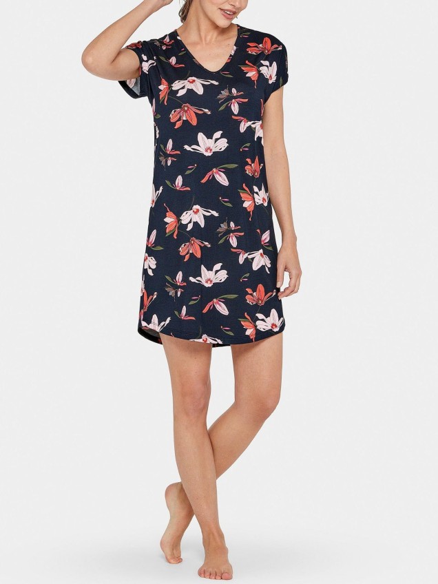 Camisa de Noite Floral