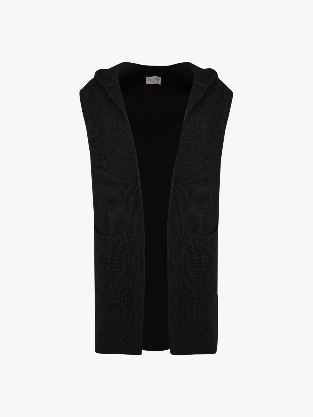 Colete em Malha com Capuz