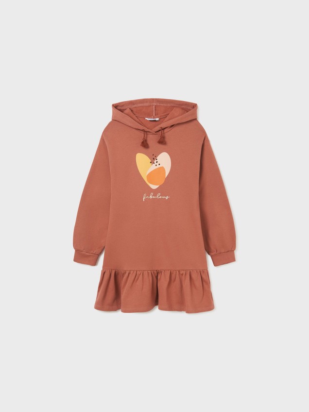 Vestido Estampado com Capuz