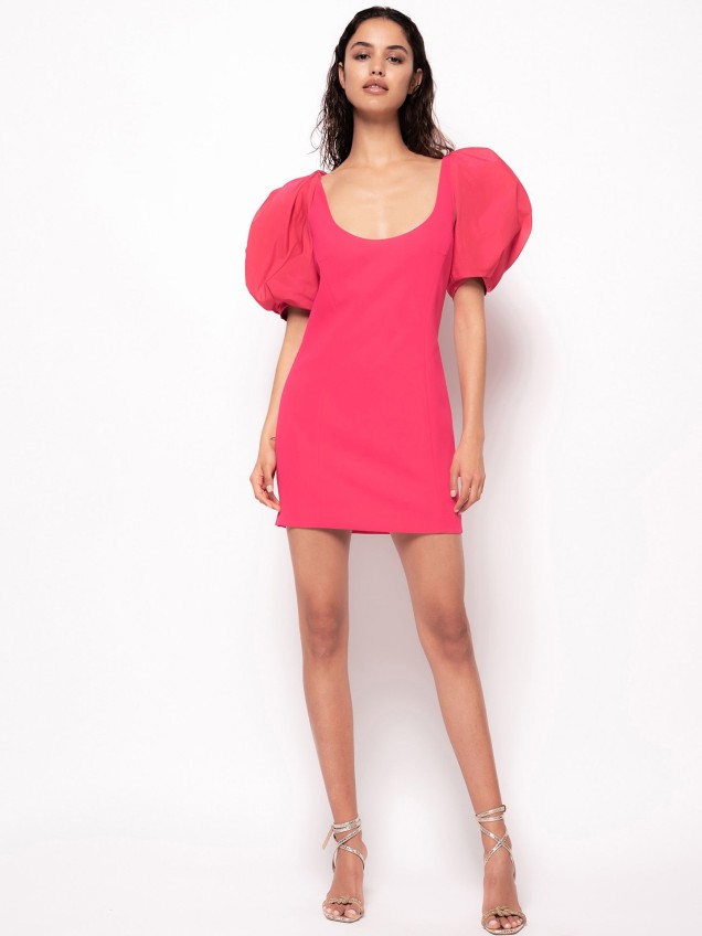 Mini Vestido com Manga Abalonada