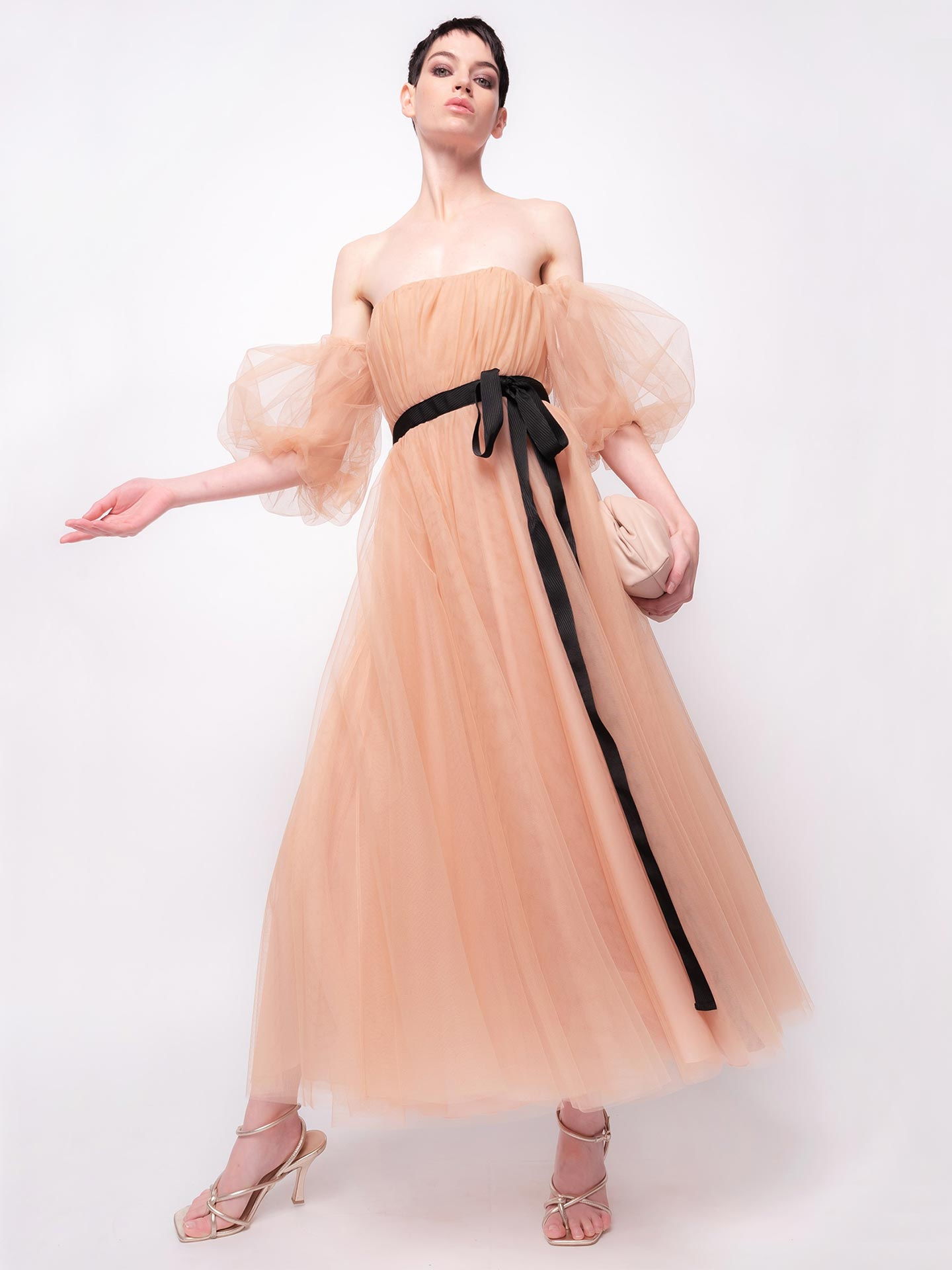 Vestido de Cerim�nia Comprido com Cinto