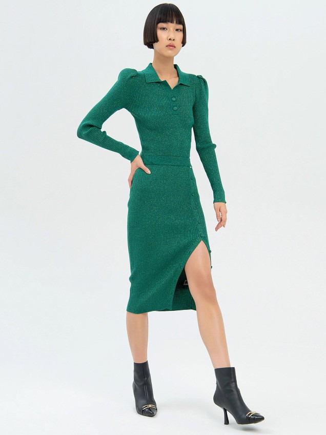 Saia Midi de Malha Slim Fit