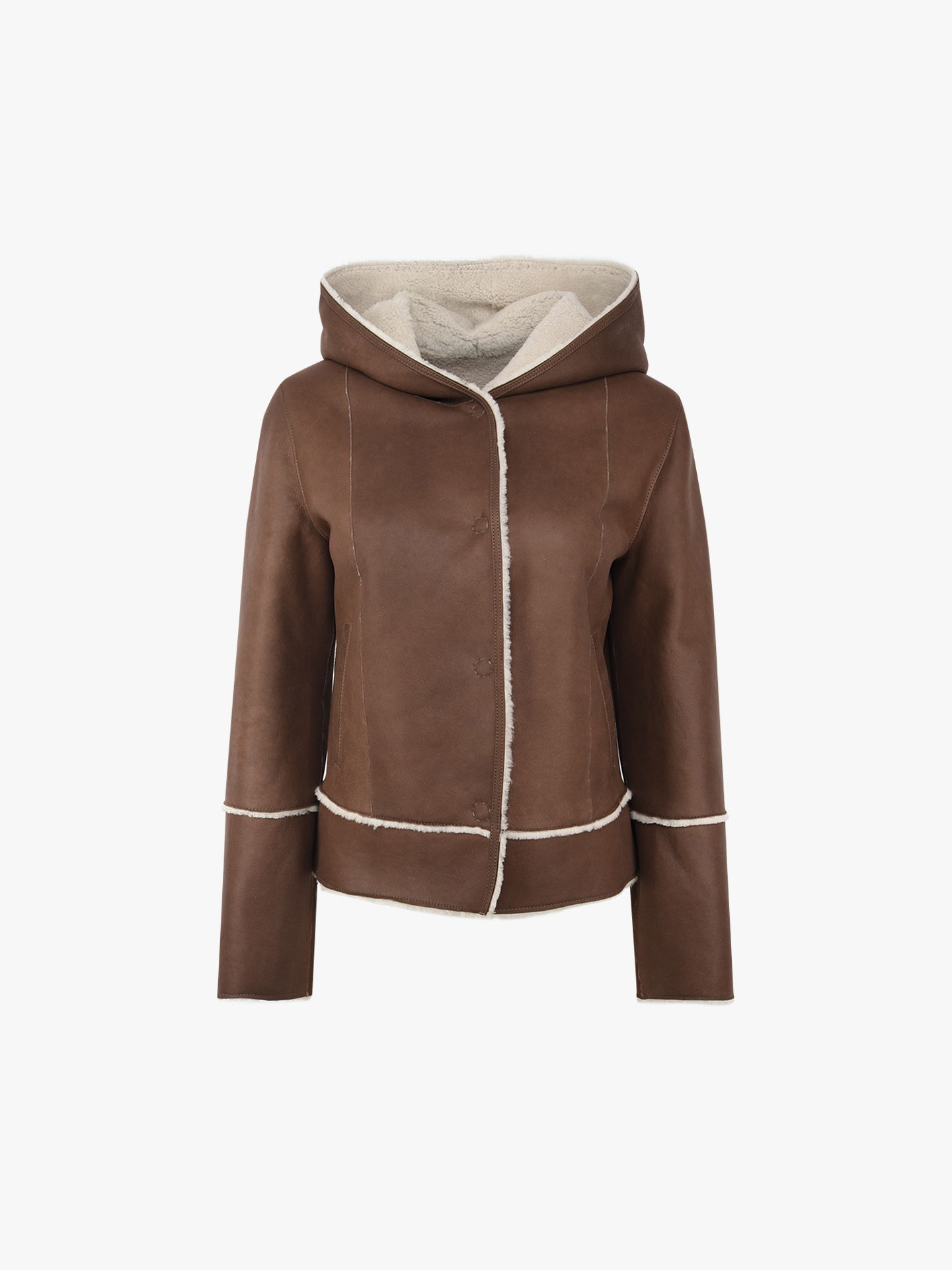 Double Face em Pele com Capuz