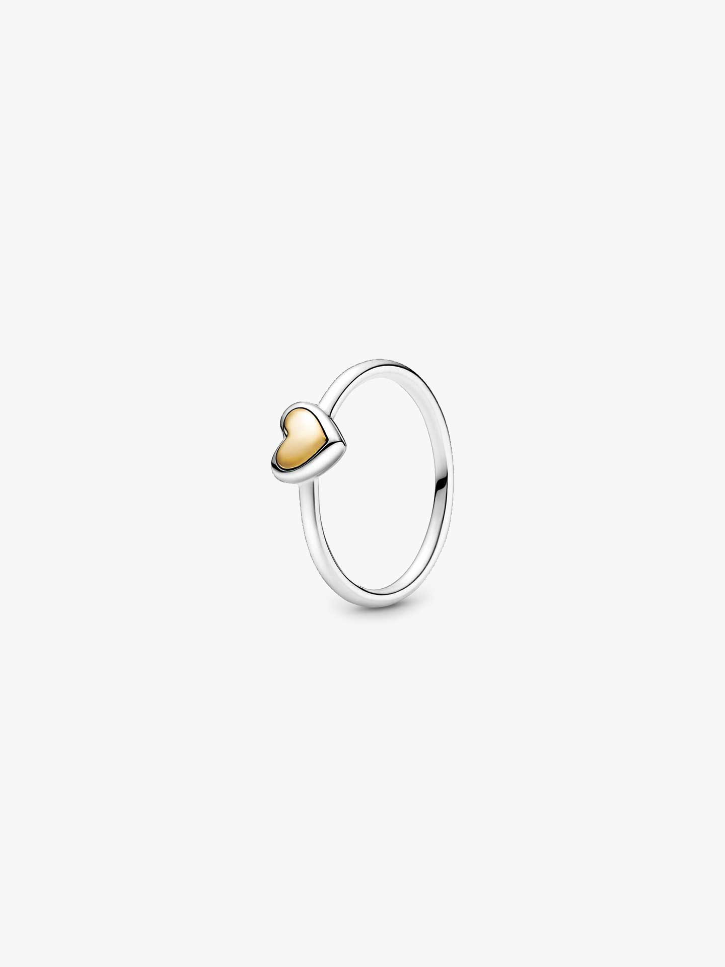 Anel Domed Golden Heart