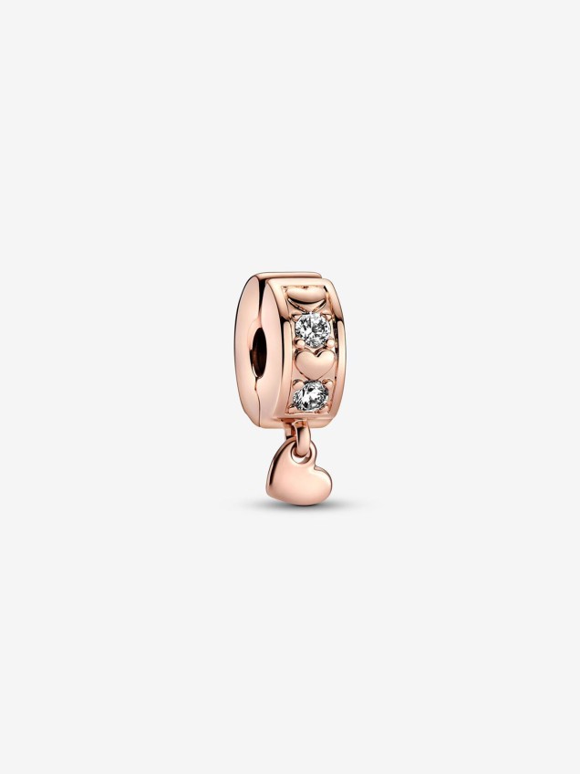 Conta Infinite Hearts Sparkling Dangling Clip