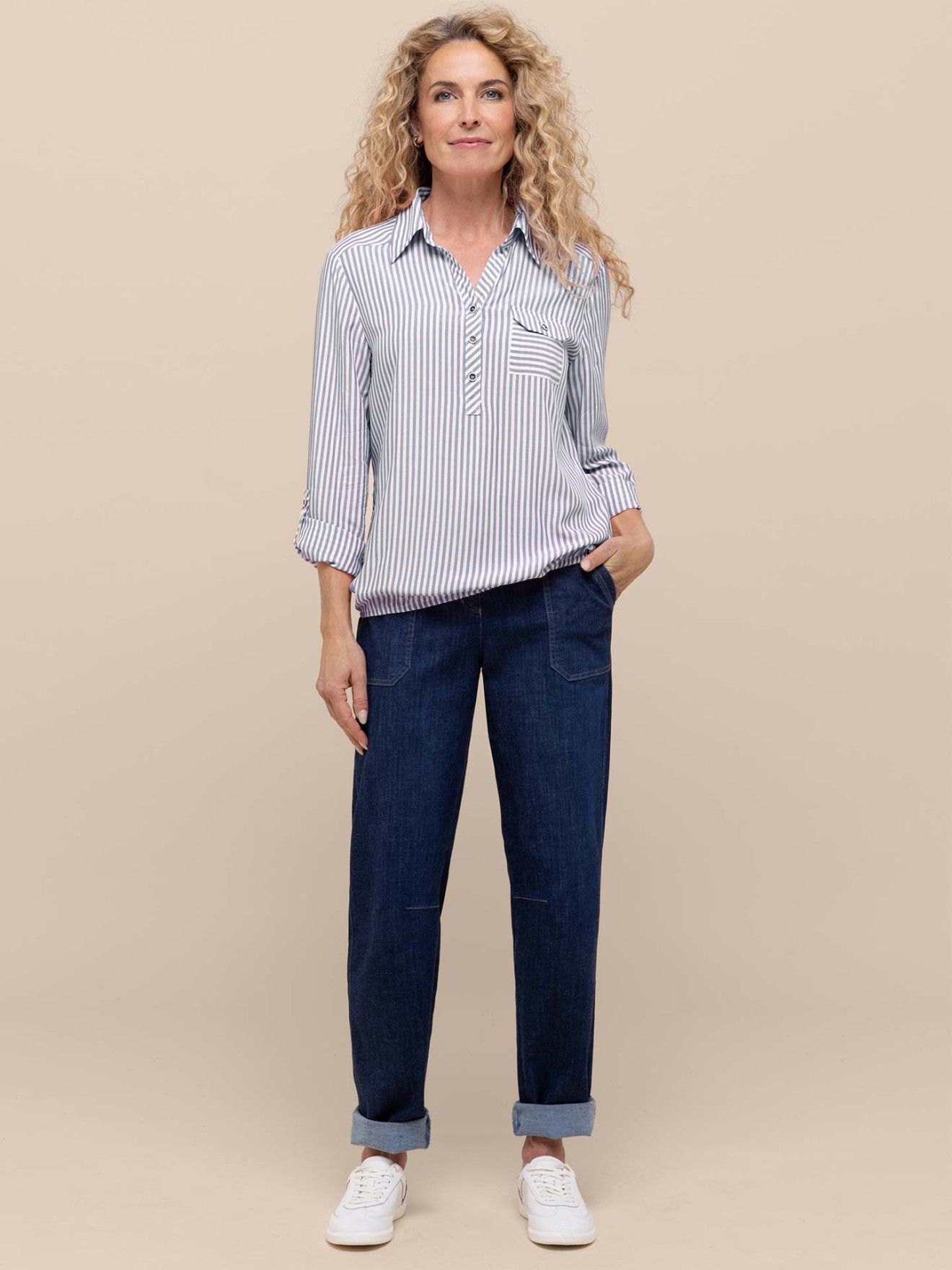 Camisa T�nica �s Riscas Anina