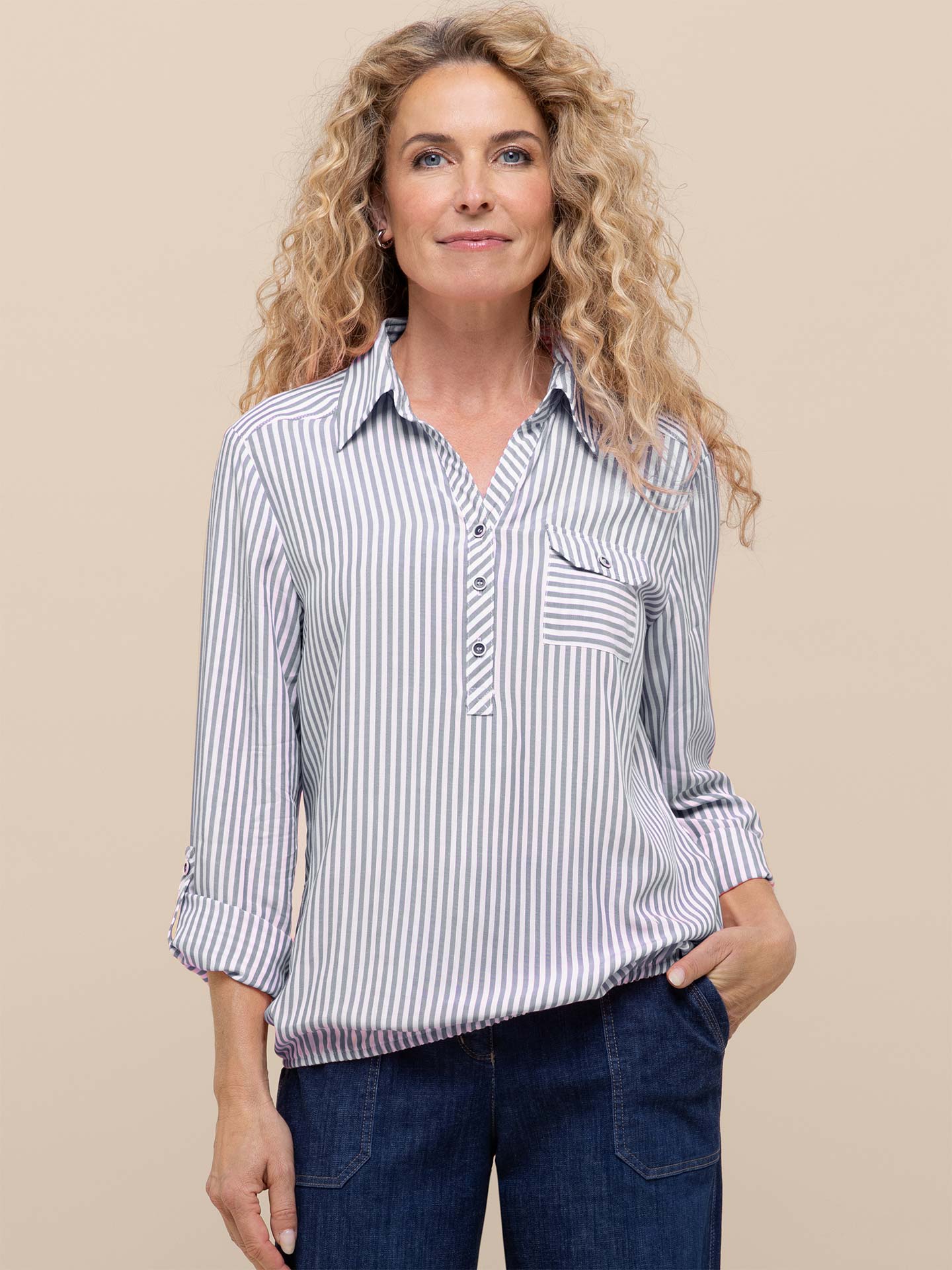 Camisa Túnica às Riscas Anina