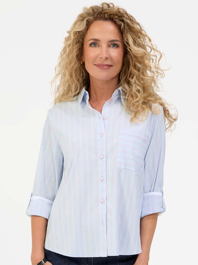 Camisa �s Riscas Verticais Anina