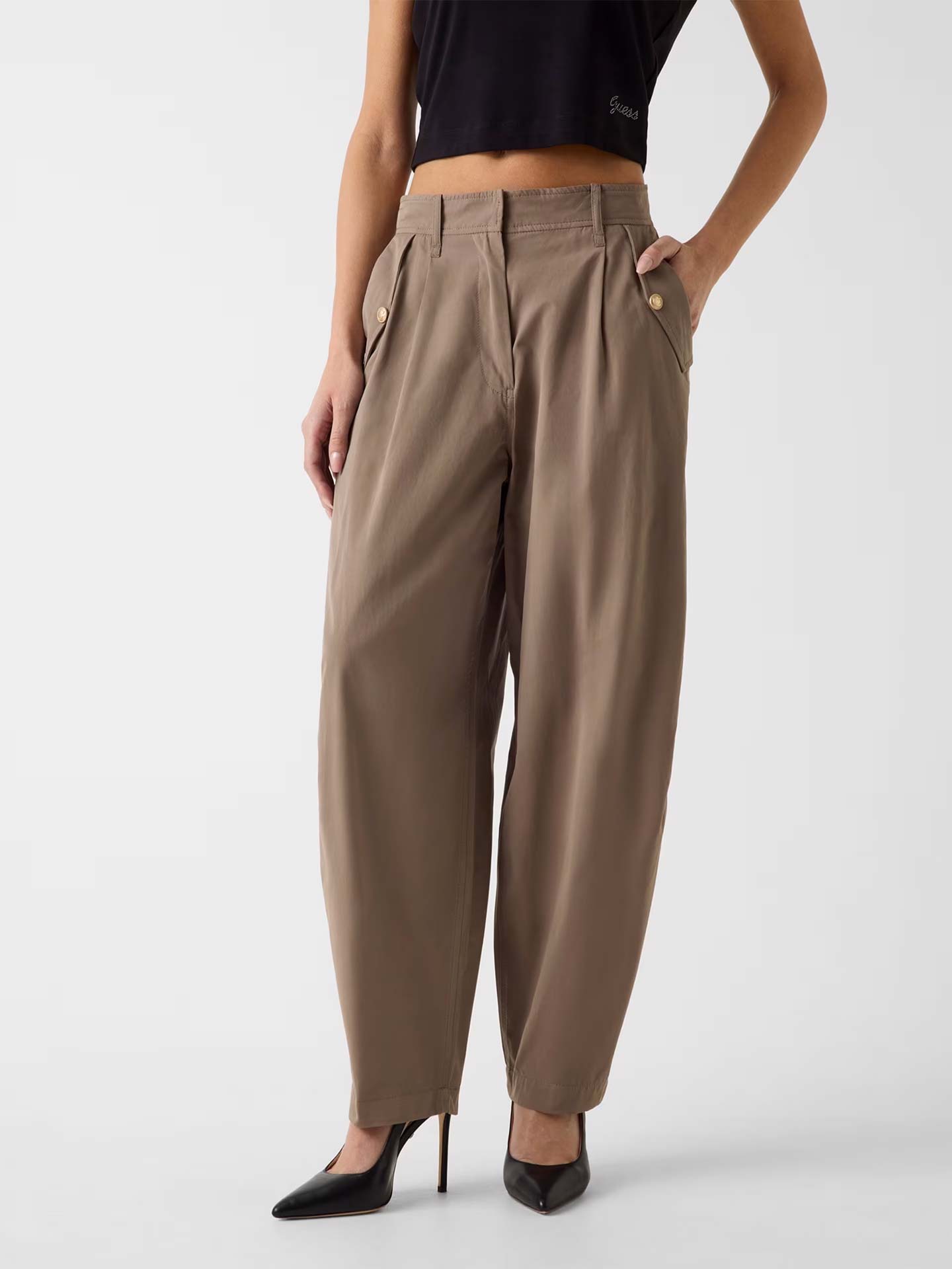 Calças Baggy de Cintura Subida Denise