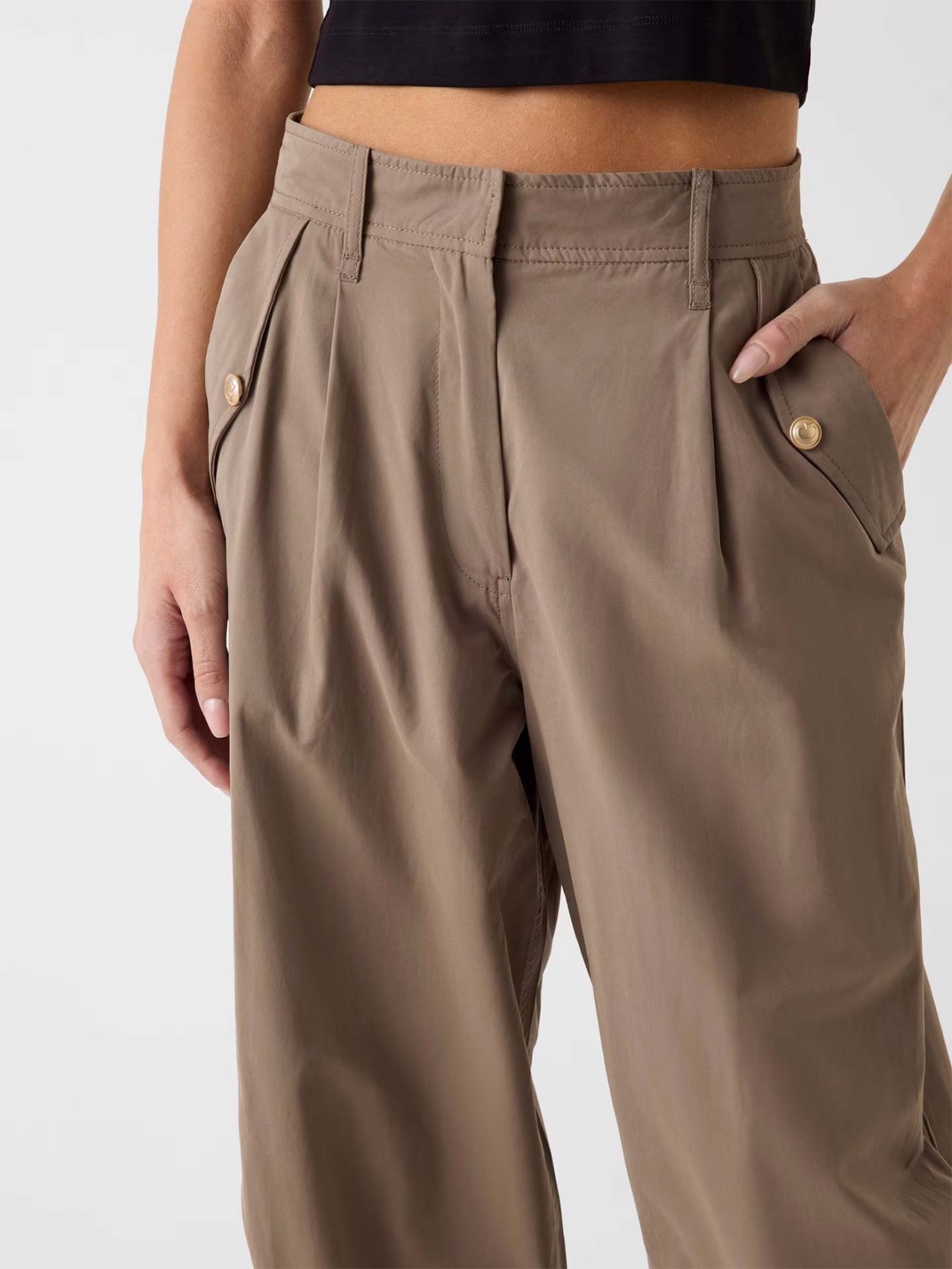 Calças Baggy de Cintura Subida Denise