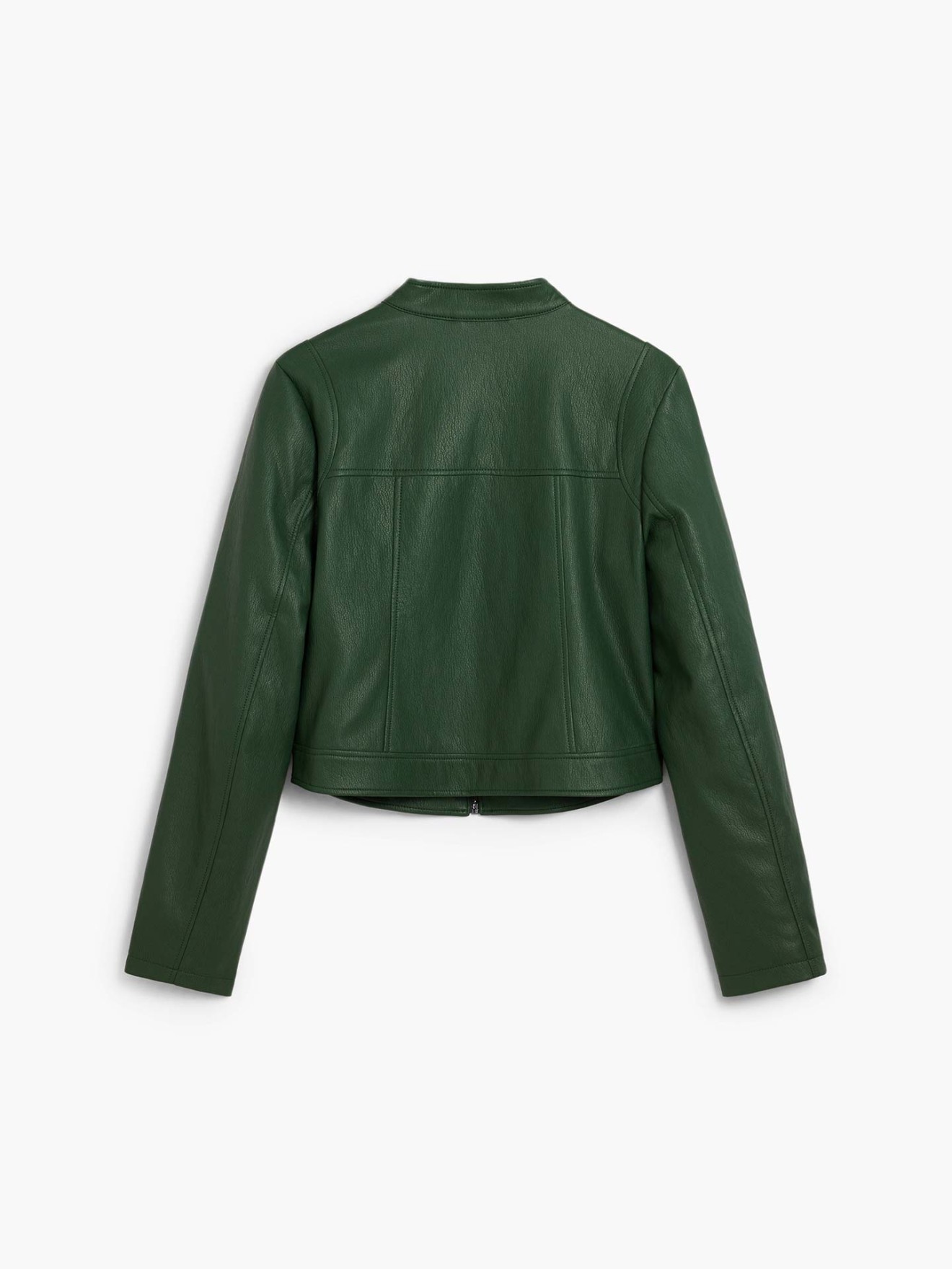 Casaco Efeito Pele com Gola Mandarim