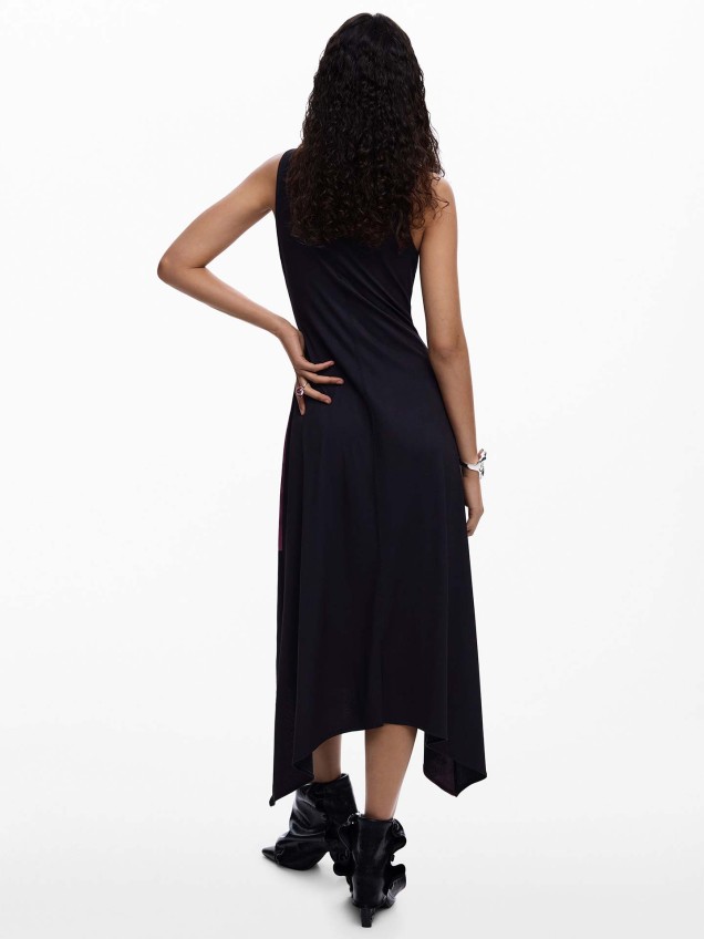 Vestido Assimétrico com Estampado Floral