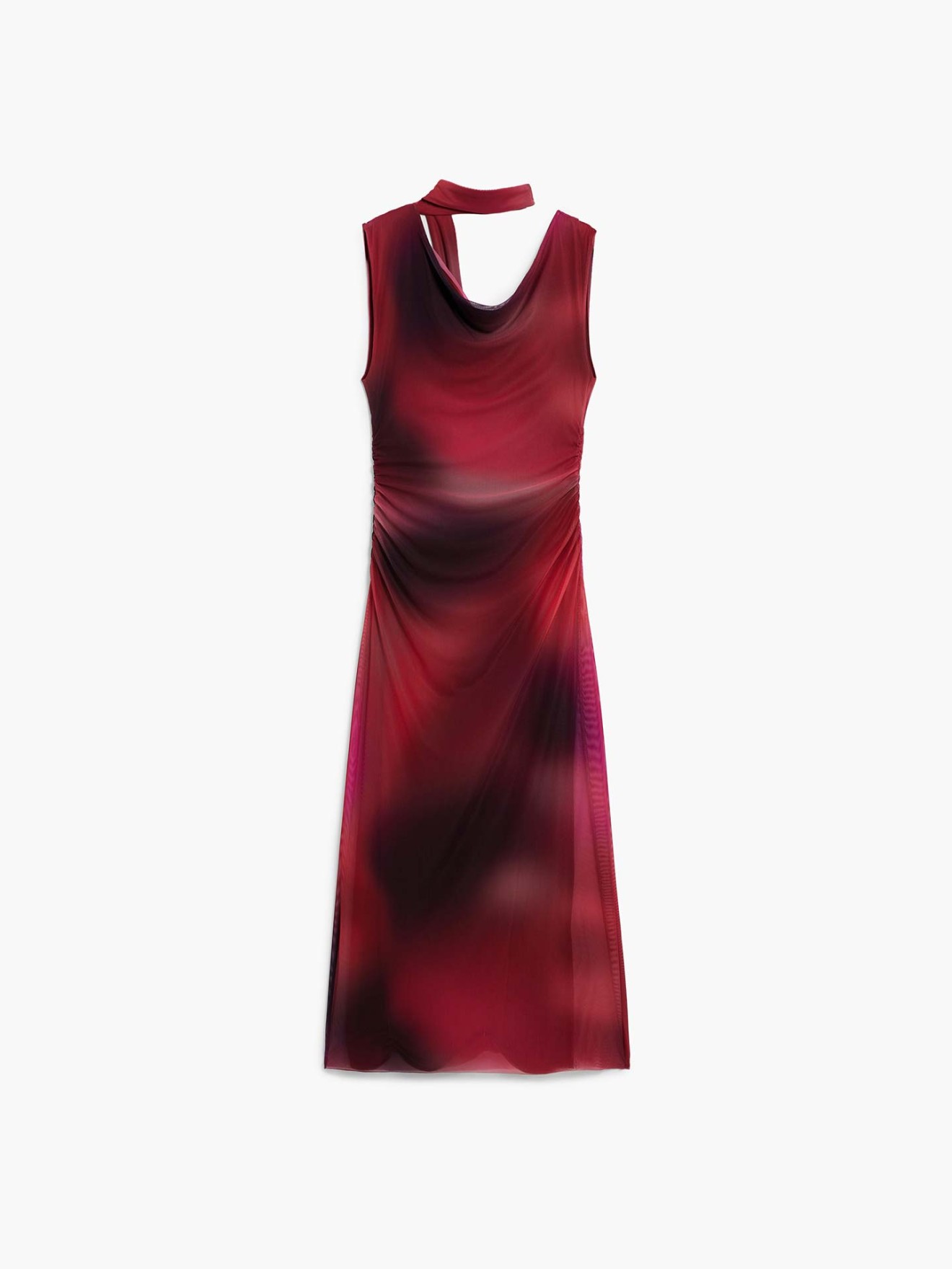 Vestido Midi Assim�trico Drapeado