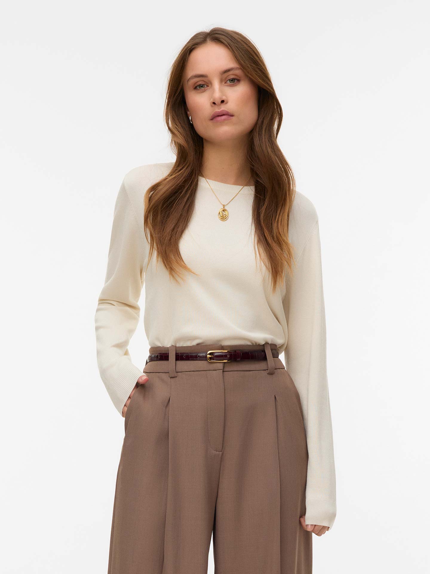 Camisola de Malha com Gola Redonda