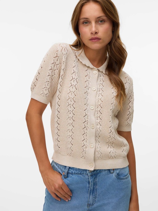 Polo de Malha em Ponto Ajour