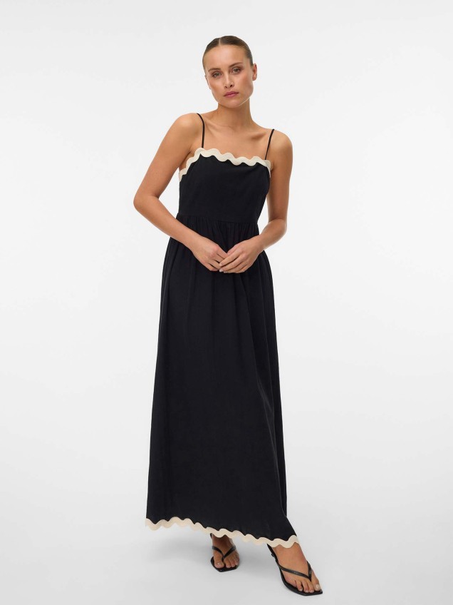 Vestido Comprido com Pormenor Ondulado