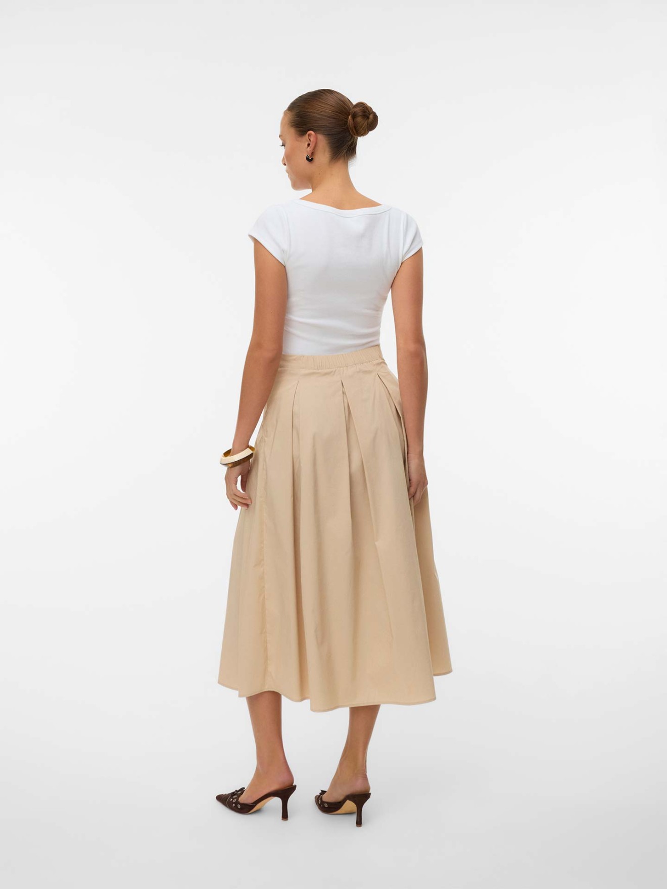 Saia Midi com Pregas Friba