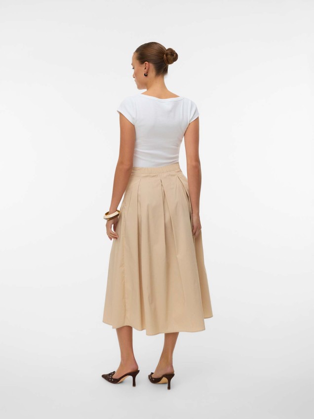 Saia Midi com Pregas Friba