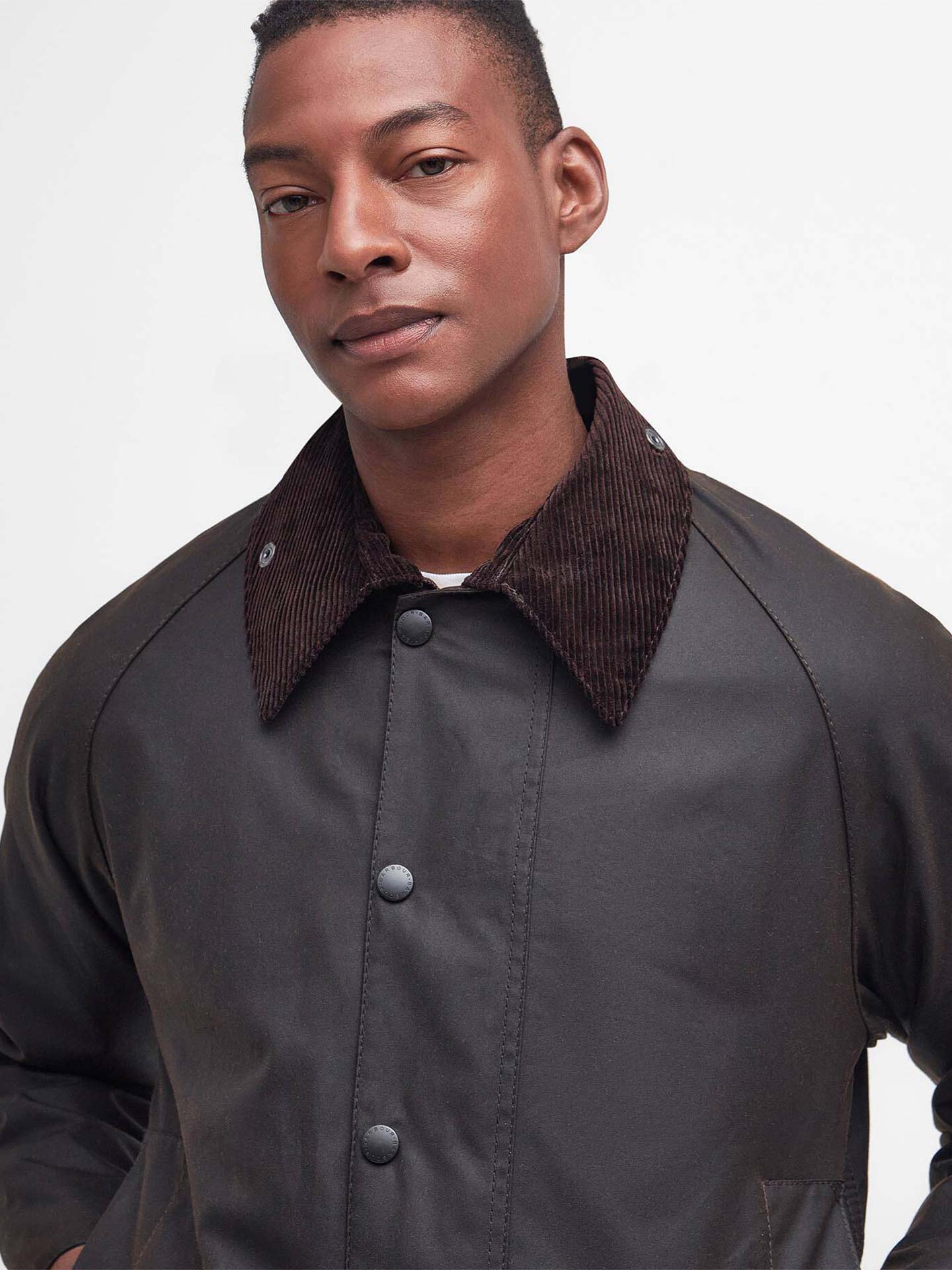 Casaco Encerado Classic Beaufort com Gola de Veludo Cotelê