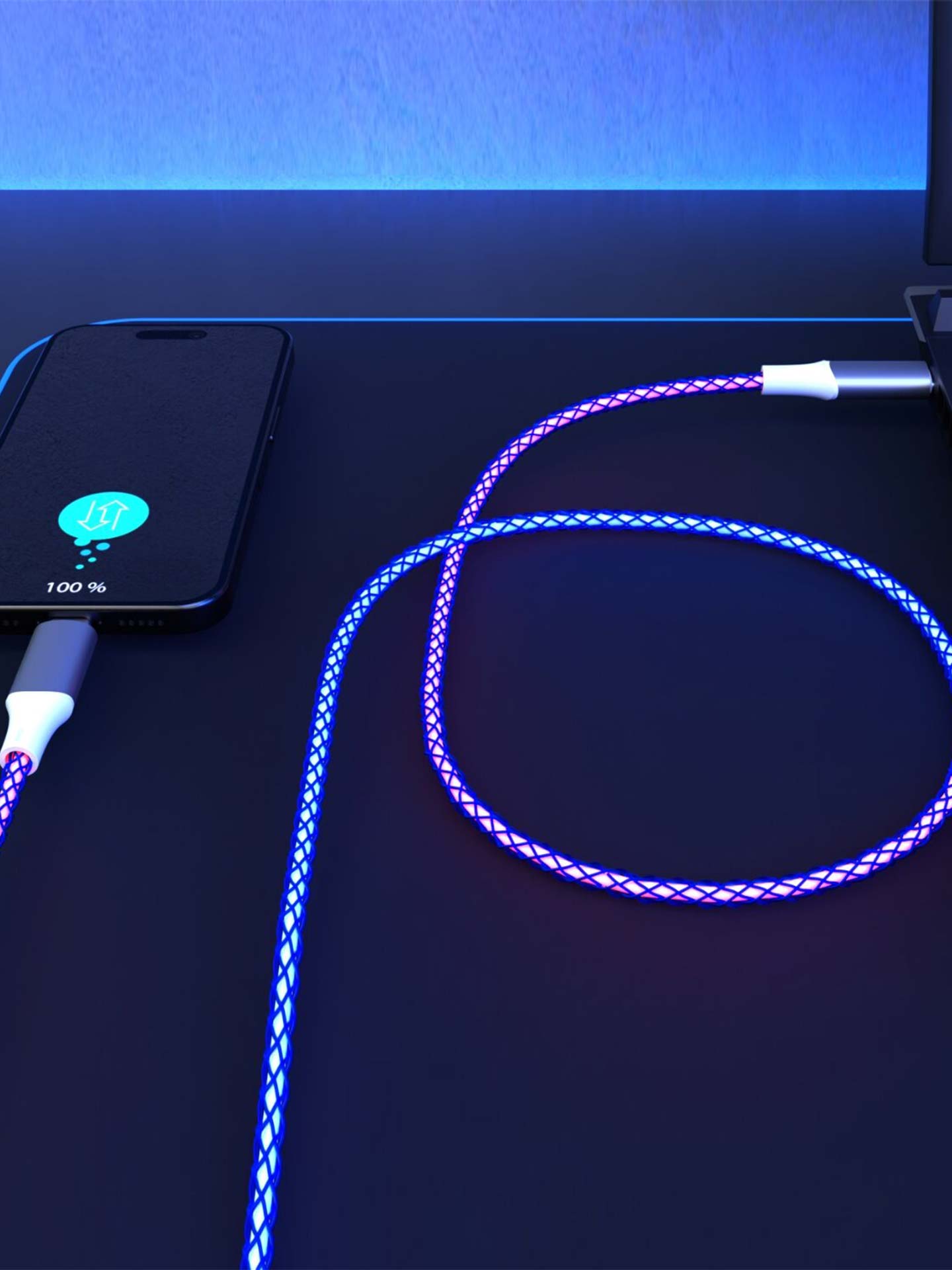 Cabo Iluminado USB-C para Lightning 1M