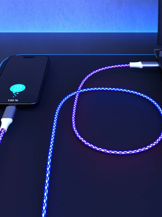Cabo Iluminado USB-C para Lightning 1M