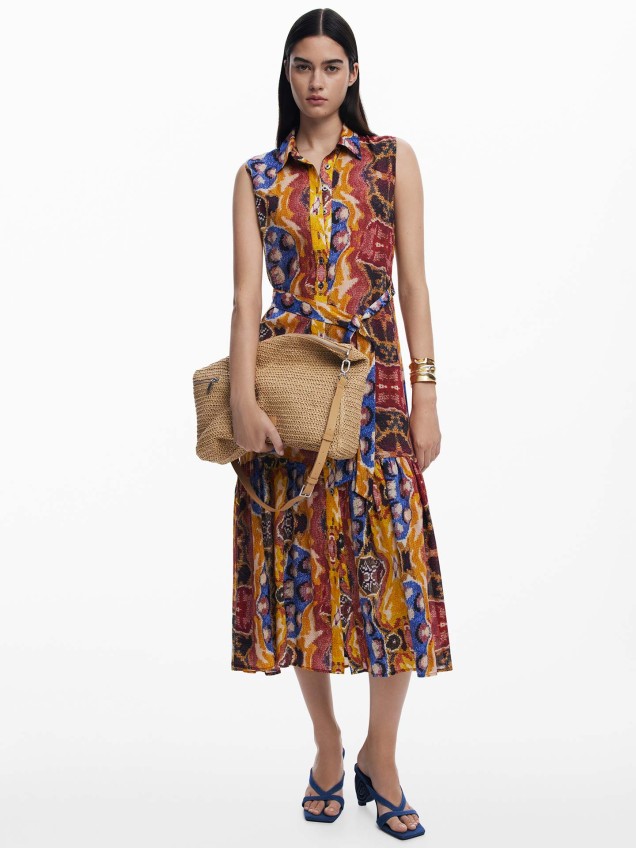 Vestido Camiseiro com Padr�o