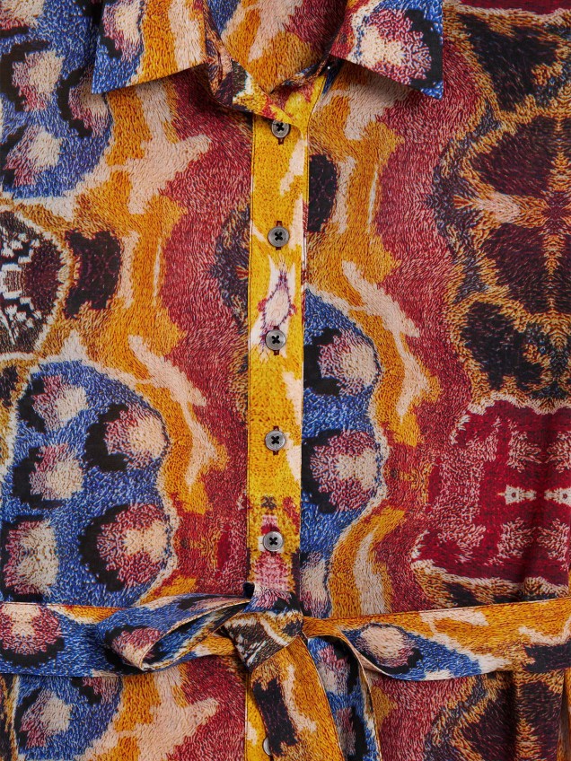 Vestido Camiseiro com Padrão